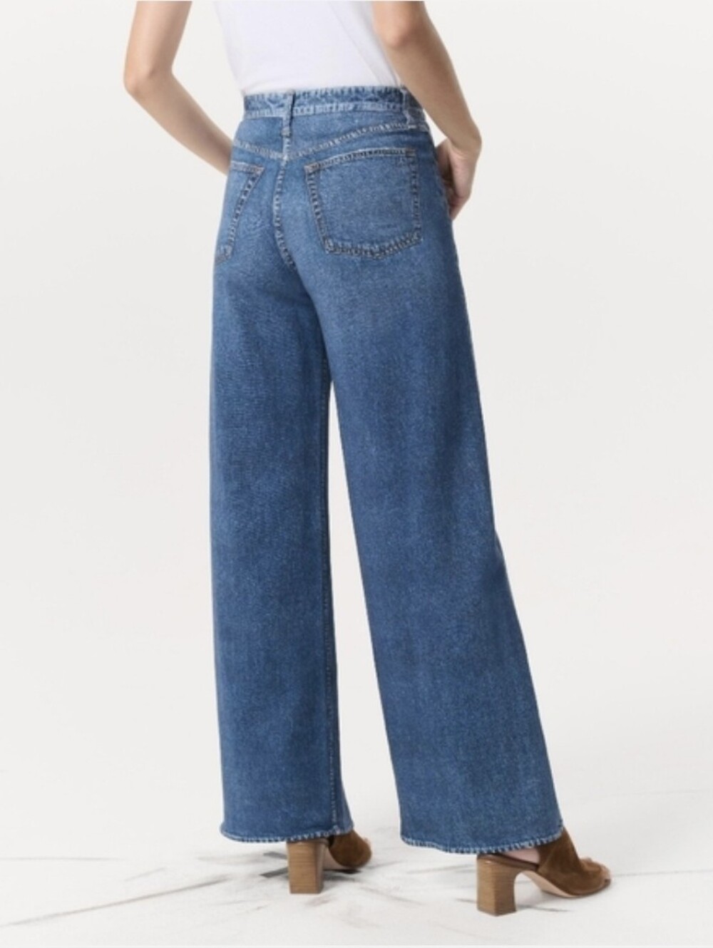 Rag & Bone Miramar Sofie Wide Leg Pants Cotton Terry Jeans Size 30 - Picture 2 of 7